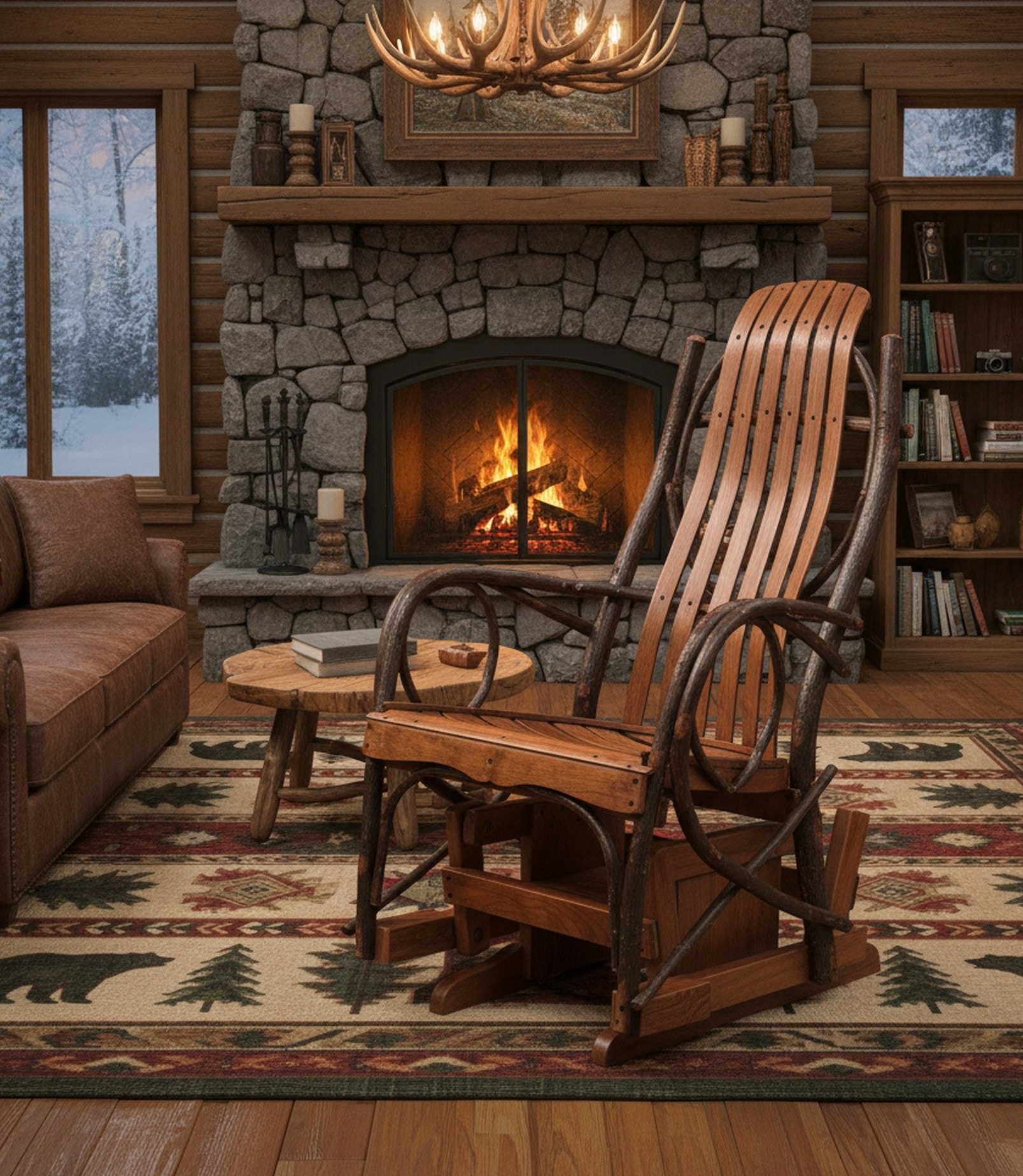 Hilltop Hickory Hickory Twig Rocker Glider is available in the